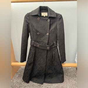 Double-breasted Jacquard Jacket with Belt, Size S